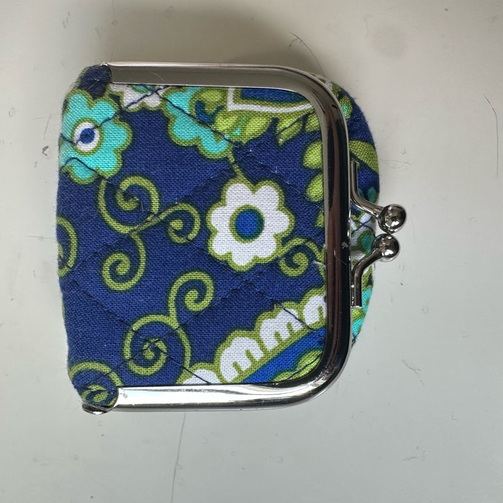 Vera Bradley Rhythm and Blues kiss lock coin purse.